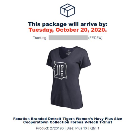 NEW Detroit Tigers Fanatics Plus V-Neck T-shirt (fits like a 20-22W) - Picture 6 of 9